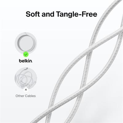 Belkin CAB025HQ2MWH Boostcharge Pro 240W Usb-C To Usb-C Örgülü Kablo 2M - Beyaz