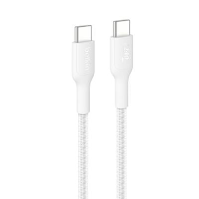 Belkin CAB025HQ2MWH Boostcharge Pro 240W Usb-C To Usb-C Örgülü Kablo 2M - Beyaz