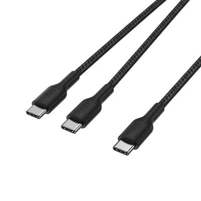 Belkin CAC004HQ1.5MBK Boostcharge Pro 140W Usb-C To Dual Usb-C Örgülü Kablo 1.5M - Siyah