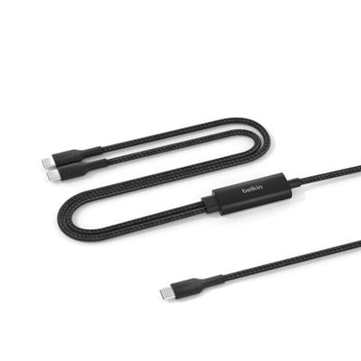 Belkin CAC004HQ1.5MBK Boostcharge Pro 140W Usb-C To Dual Usb-C Örgülü Kablo 1.5M - Siyah