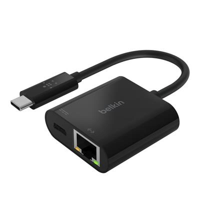 Belkin INC001btBK USB-C to Ethernet + Charge Adaptör – Siyah