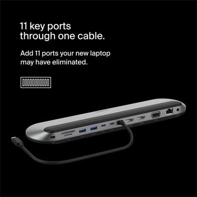 Belkin INC014BTSGY 11i 1 Arada Evrensel USB-C Pro Bağlantı İstasyonunu