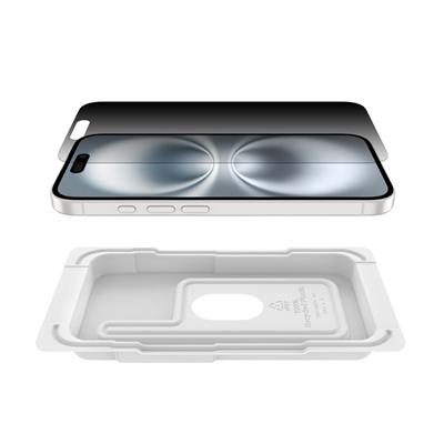 Belkin OVA167HQ ScreenForce InvisiGlass iPhone 16/15/14 Pro Uyumlu (Kolay Hizalama Tepsili) Antimikrobiyal Privacy Ekran Koruyucu