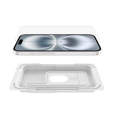 Belkin OVA171HQ ScreenForce InvisiGlass iPhone 16/15/14 Pro Uyumlu (Kolay Hizalama Tepsili) Antimikrobiyal Ekran Koruyucu