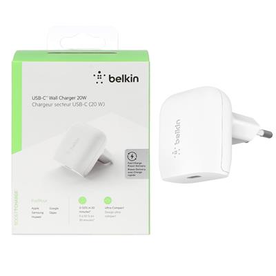 Belkin WCA003VF04-APL BOOST↑Charge Pro 20 W USB-C Duvar Şarj Aygıtı + 1,2 m USB-C – Lightning Kablosu
