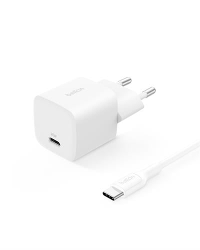 Belkin WCA012KQ1MWH-B6 BoostCharge 25W USB-C Hızlı Şarj Adaptörü + USB-C to USB-C Kablo 1M - Beyaz
