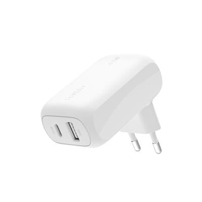 Belkin WCB009VFWH BoostCharge 42W Çift Port USB-C + USB-A Hızlı Şarj Adaptörü - Beyaz