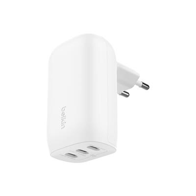 Belkin WCC002VF2MWH-B6 BoostCharge 67W 3 Port USB-C Hızlı Şarj Aleti + USB-C/USB-C 2M Kablo – Beyaz