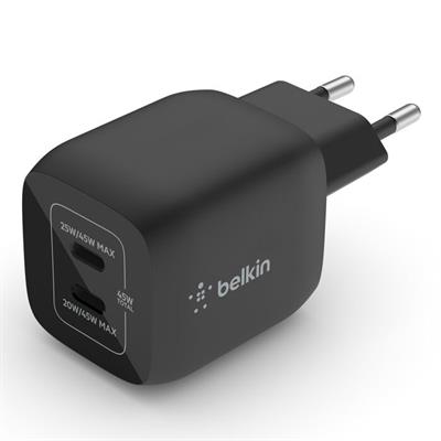 Belkin WCH011VFBK BoostCharge Pro 45W GaN Çift USB-C Yüksek Hızlı Şarj Adaptörü - Siyah