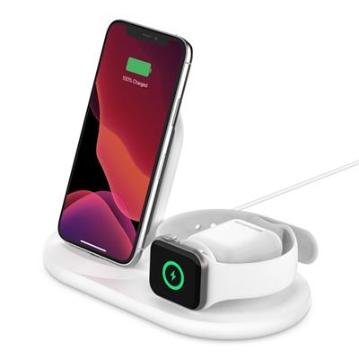 Belkin WIZ001VFWH 3in1 Magsafe Şarj Aleti - Beyaz