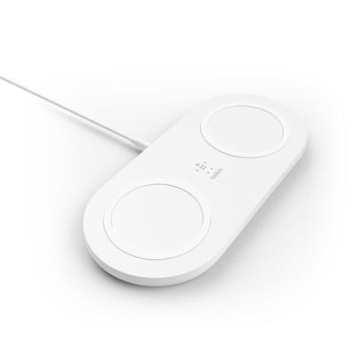 Belkin WIZ008VFWH BoostCharge 15W İkili Kablosuz Şarj Standı - Beyaz