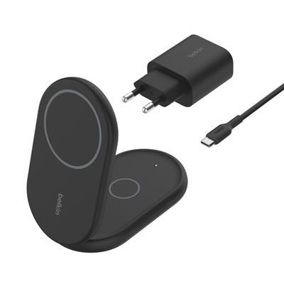 Belkin WIZ028VFBK 2-in-1 Manyetik Katlanabilir Kablosuz Şarj Cihazı – Siyah