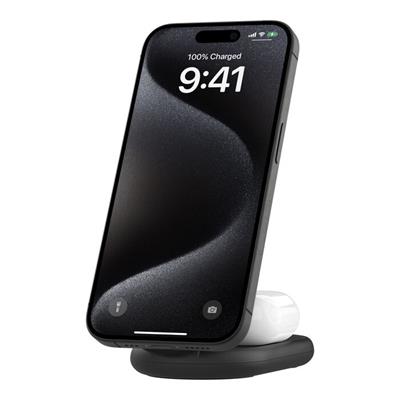 Belkin WIZ028VFBK 2-in-1 Manyetik Katlanabilir Kablosuz Şarj Cihazı – Siyah