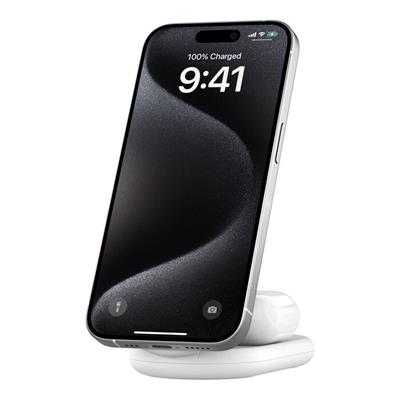 Belkin WIZ028VFWH BoostCharge Pro Katlanabilir Qi2 15W Kablosuz Şarj Standı - Beyaz
