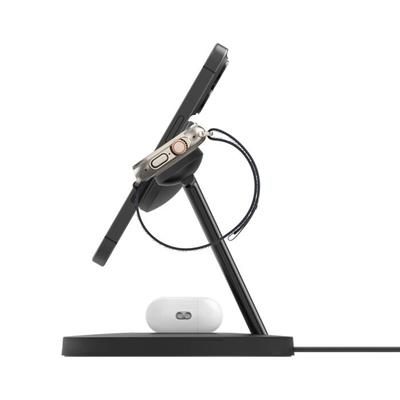 Belkin WIZ032KQBK BoostCharge Pro 3in1 Qi2 15W Kablosuz Şarj Standı - Siyah