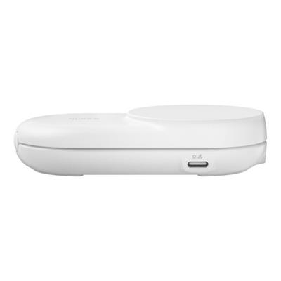 Belkin WIZ039KQWH UltraCharge 2-in-1 Katlanabilir Qi2 25W MagSafe Uyumlu Kablosuz Şarj Standı - Beyaz