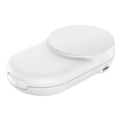 Belkin WIZ039KQWH UltraCharge 2-in-1 Katlanabilir Qi2 25W MagSafe Uyumlu Kablosuz Şarj Standı - Beyaz