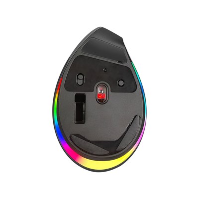 Dexim NG09 Bluetooth + Wireless RGB Anti-RSI Şarj Edilebilir Ergonomik Mouse - Siyah