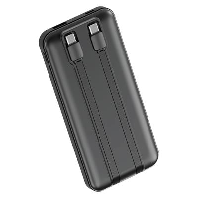 Dexim W3 10.000mAh Type C+Lightning Entegre Kablolu Led Göstergeli Powerbank - Siyah
