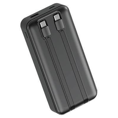Dexim W4 20.000mAh  22.5W  Type C+Lightning Entegre Kablolu Led Göstergeli Powerbank - Siyah