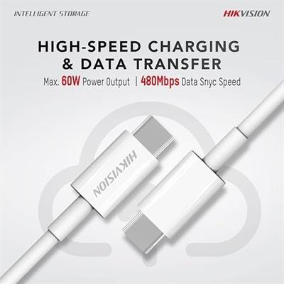 Hıkvısıon Type-C To Type-C USB Kablo 1 Metre Hızlı Şarj 20V/3A Güç Çıkışı Data Kablosu 60WA Kadar CBC2C
