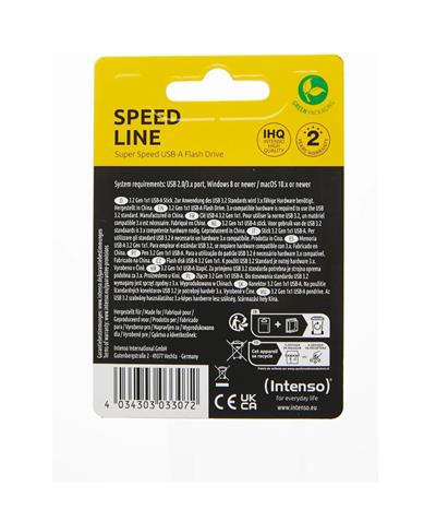 Intenso Speed Line 512 GB USB 3.2 Gen 1 Flash Bellek – Siyah