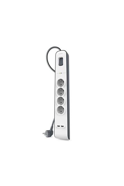 Belkin 4lü 2M Akım Korumalı Priz + 2li 2.4A USB Girişi