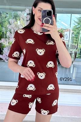 %100 Pamuk Süprem Penye Şortlu Pijama Takım