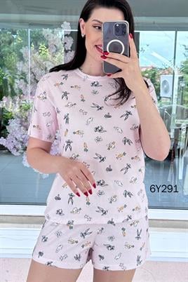 %100 Pamuk Süprem Penye Şortlu Pijama Takım