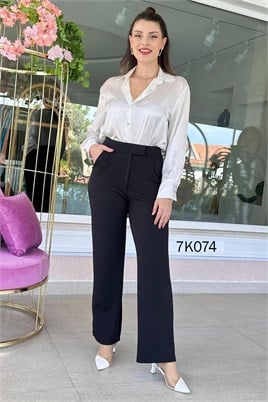 Beli Cırtlı Krep Pantolon