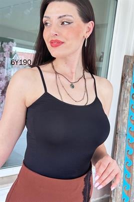 İp Askılı Likralı Body