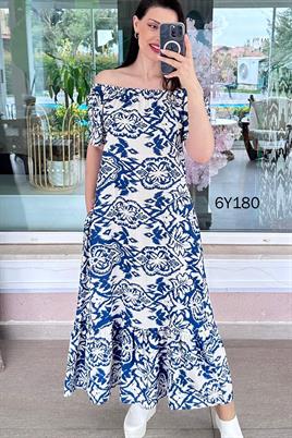 Madonna Yaka Viskon Elbise