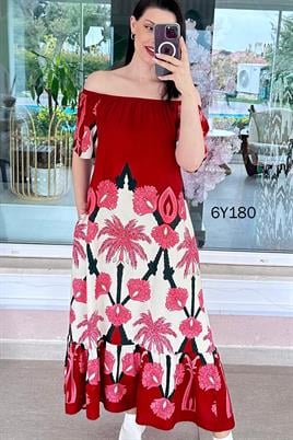 Madonna Yaka Viskon Elbise