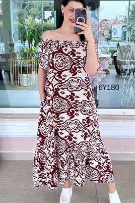 Madonna Yaka Viskon Elbise