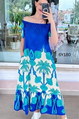 Madonna Yaka Viskon Elbise