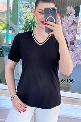 V Yaka Biyeli Viskon Bluz