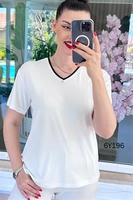 V Yaka Biyeli Viskon Bluz