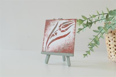 Duralit Üzerine Akrilik Boya Resim - 10cm x 10cm - Resim + Şövale Bir Arada - İstanbul ve Lale 5