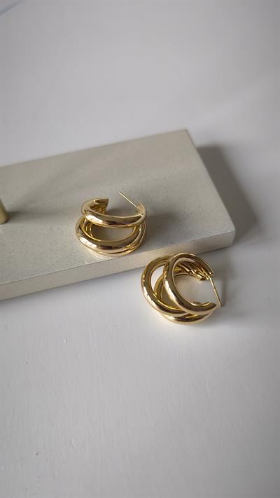   Asimetrik Bombeli Plaka Çoklu Görünüm C Model Küpe