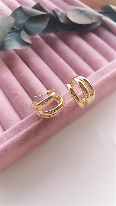   Asimetrik Bombeli Plaka Çoklu Görünüm C Model Küpe