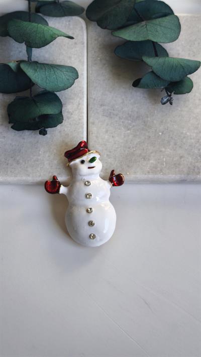  Beyaz Kardan Adam Yılbaşı Broş