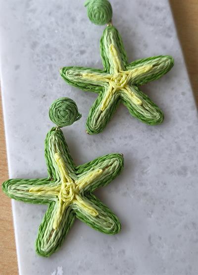  Deniz Yıldızı Sallantılı Hasır Küpe