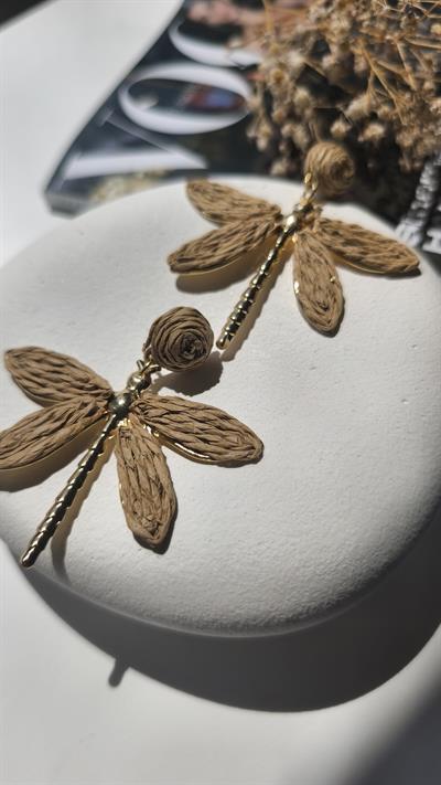  Hasır Yusufçuk Figür Gold Detaylı Küpe