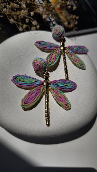  Hasır Yusufçuk Figür Gold Detaylı Küpe