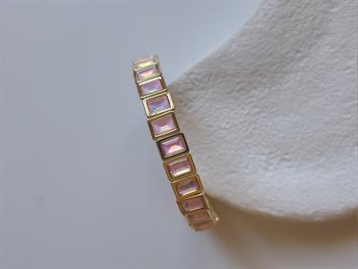  Yanar Döner Taş Sıralı Gold Kenarlı Lastik Bileklik