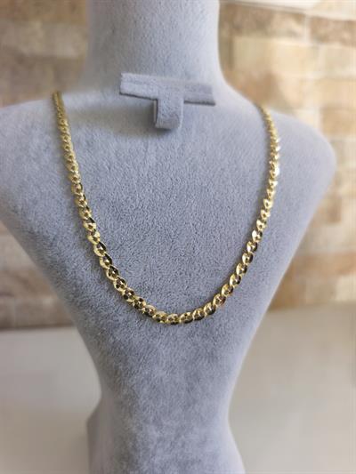 Altın Kaplama Dizi Ezme Plaka Kolye (46CM)