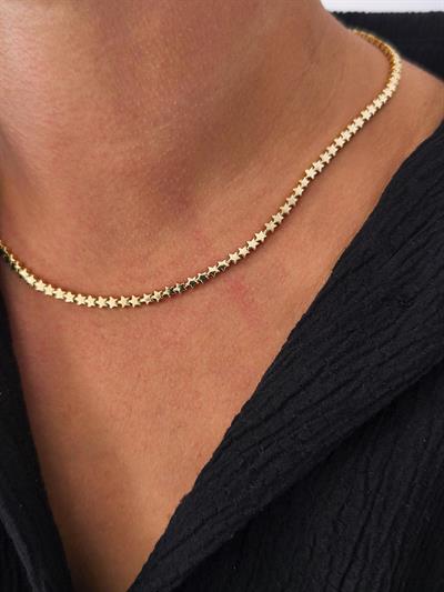 Altın Kaplama Kuyumcu Model Sıralı Yıldız Kolye