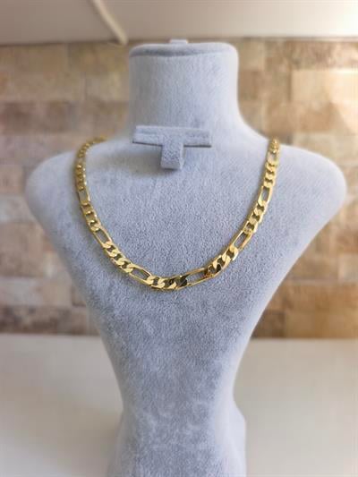 Altın Kaplama Üç Artı Bir Zincir Kolye 45 cm 