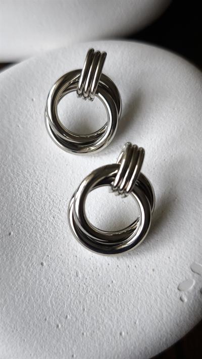 Asimetrik Üçlü İç İçe Sarmalı Halka Küpe