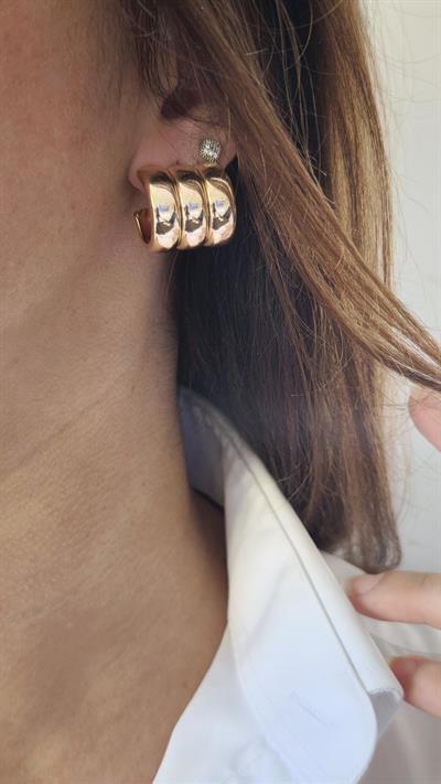 Çoklu Görünüm Gold Küpe